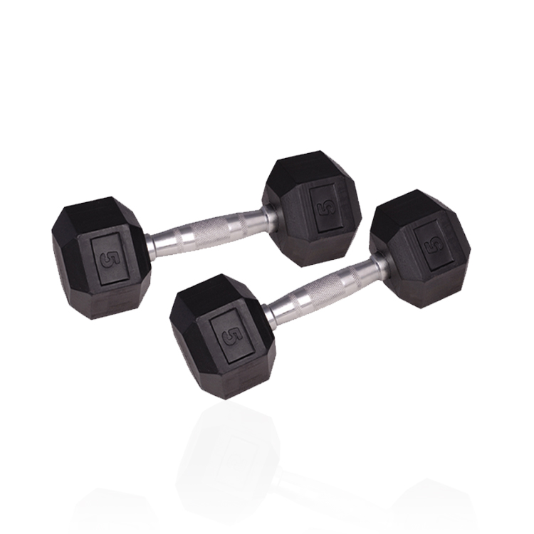 Hex rubber dumbbell